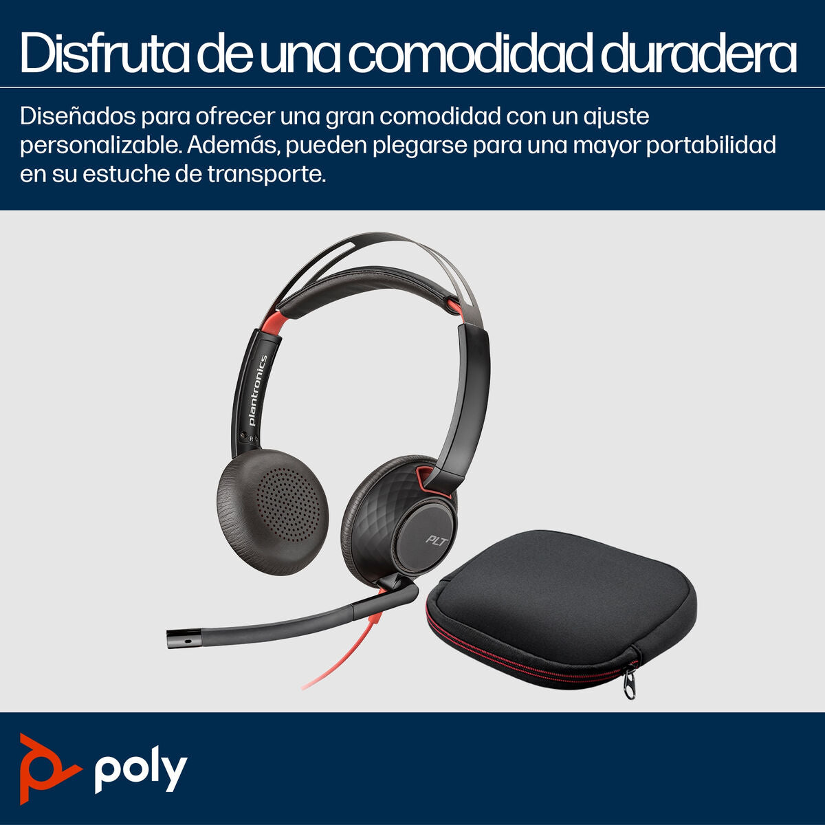 Headphones with Microphone Poly 8X231A6 Black