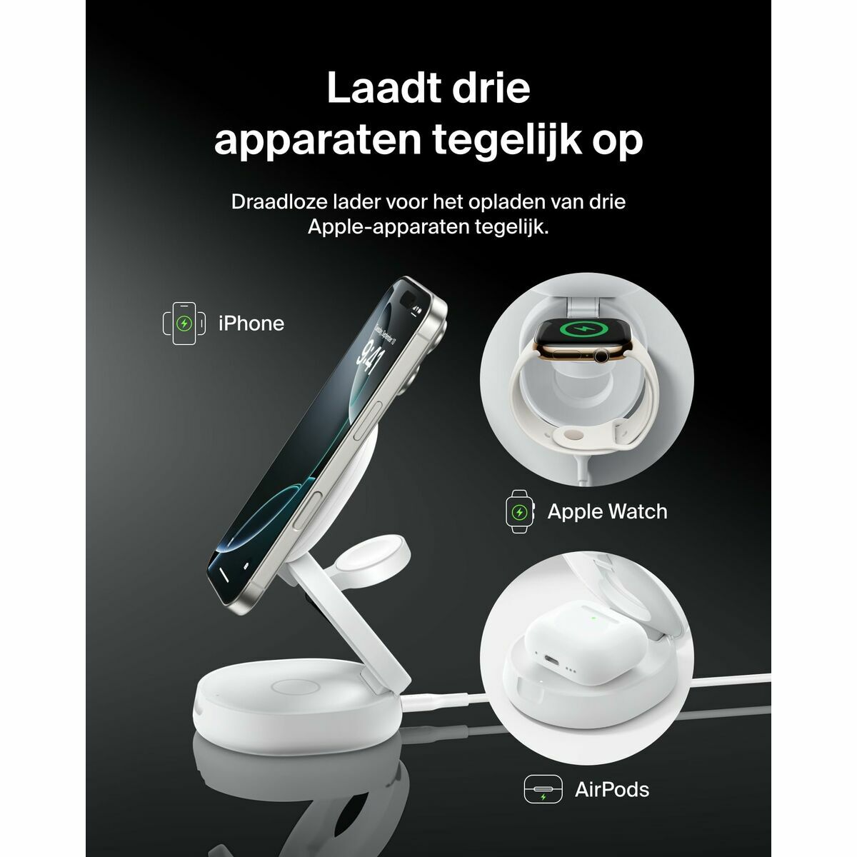 Cordless Charger Belkin WIZ034KQWH White