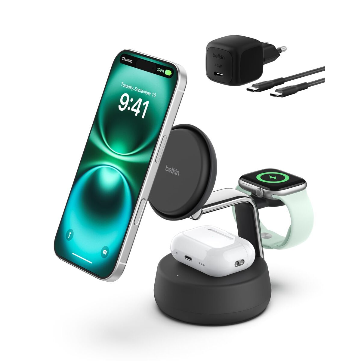Cordless Charger Belkin WIZ040KQCH Black