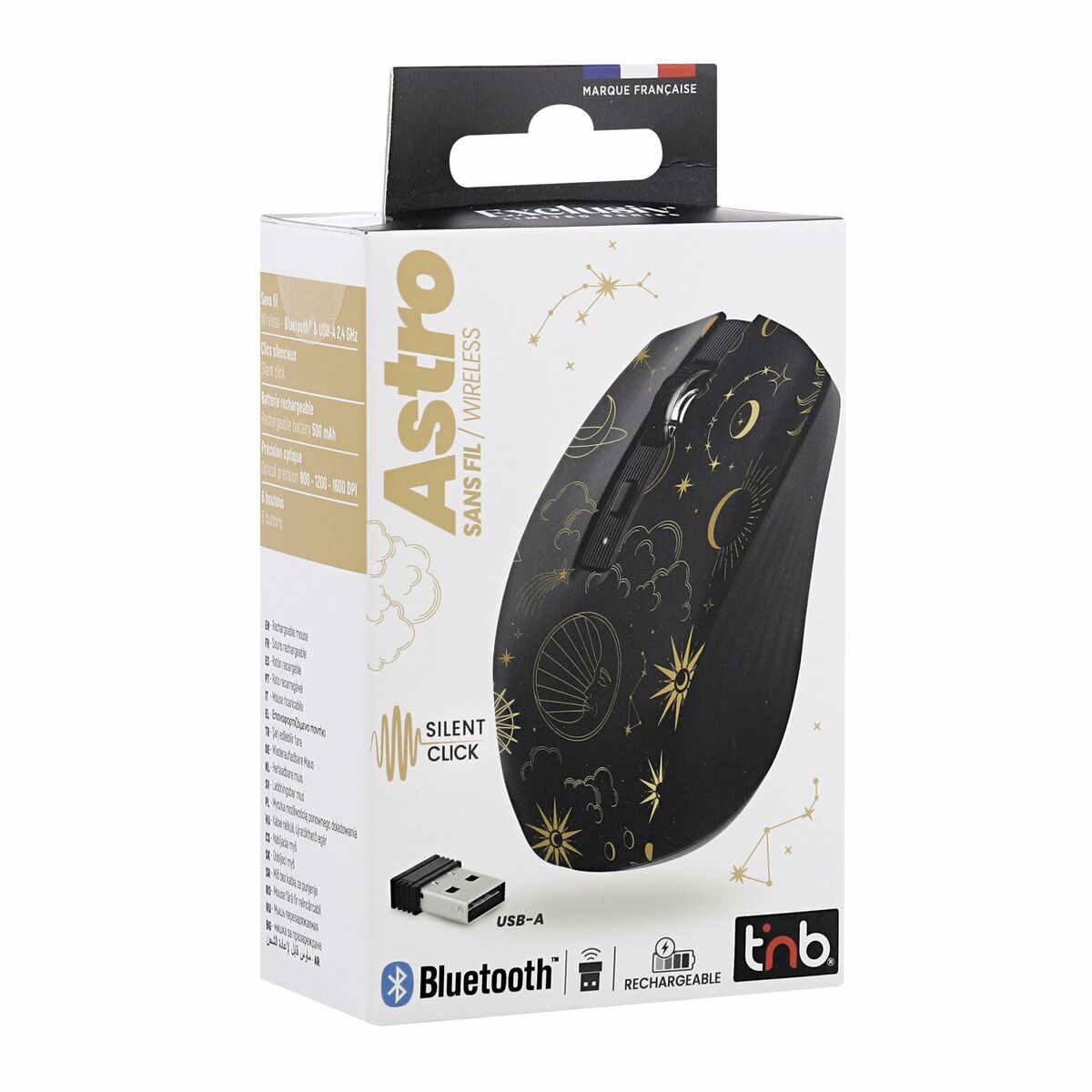Wireless Bluetooth Mouse T'NB ASTRO 2 Black 1600 dpi
