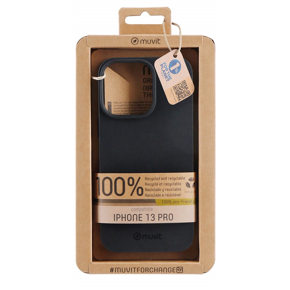 Mobile cover Muvit for Change iPhone 13 Pro Black
