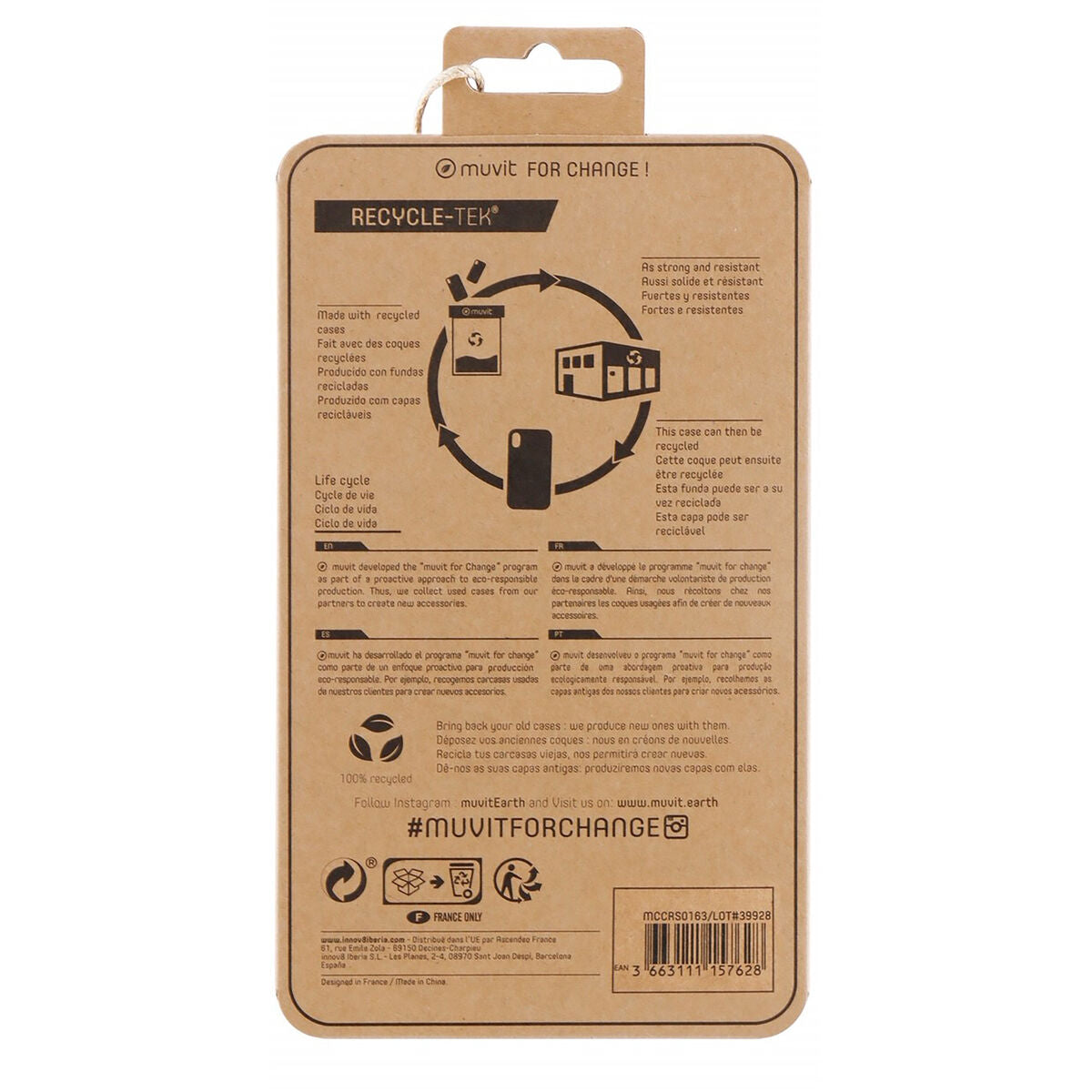 Mobile cover Muvit for Change iPhone 13 Pro Black