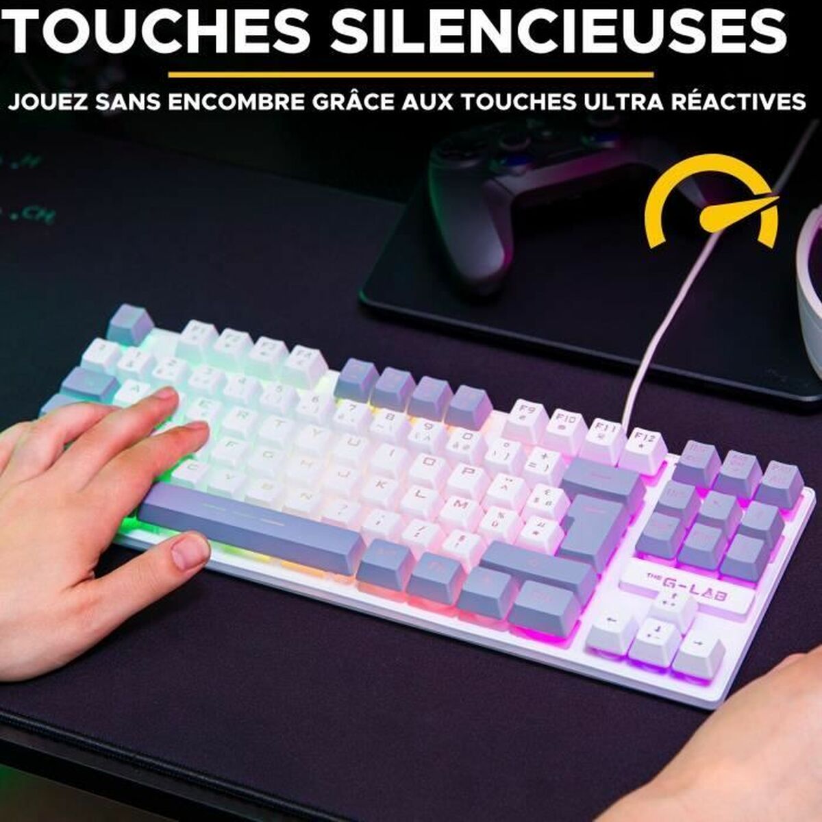 Keyboard The G-Lab KEYZ CAESIUM Grey Azerty French