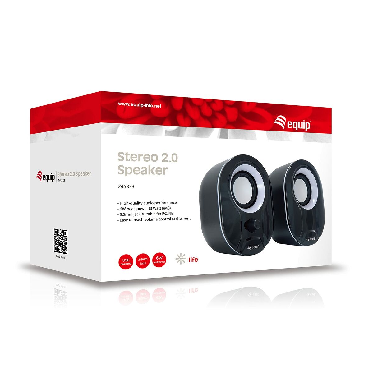 PC Speakers Equip 245333 Black Black/White 3 W
