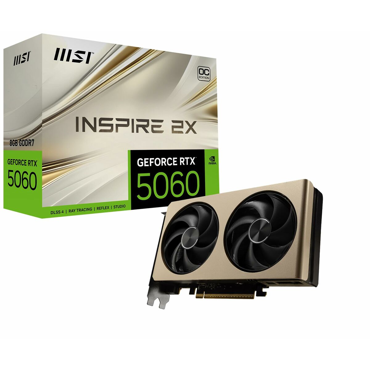 Graphics card MSI GEFORCE RTX 5060 8G INSPIRE 2X OC 8 GB GEFORCE RTX 5060 GDDR6X GDDR7