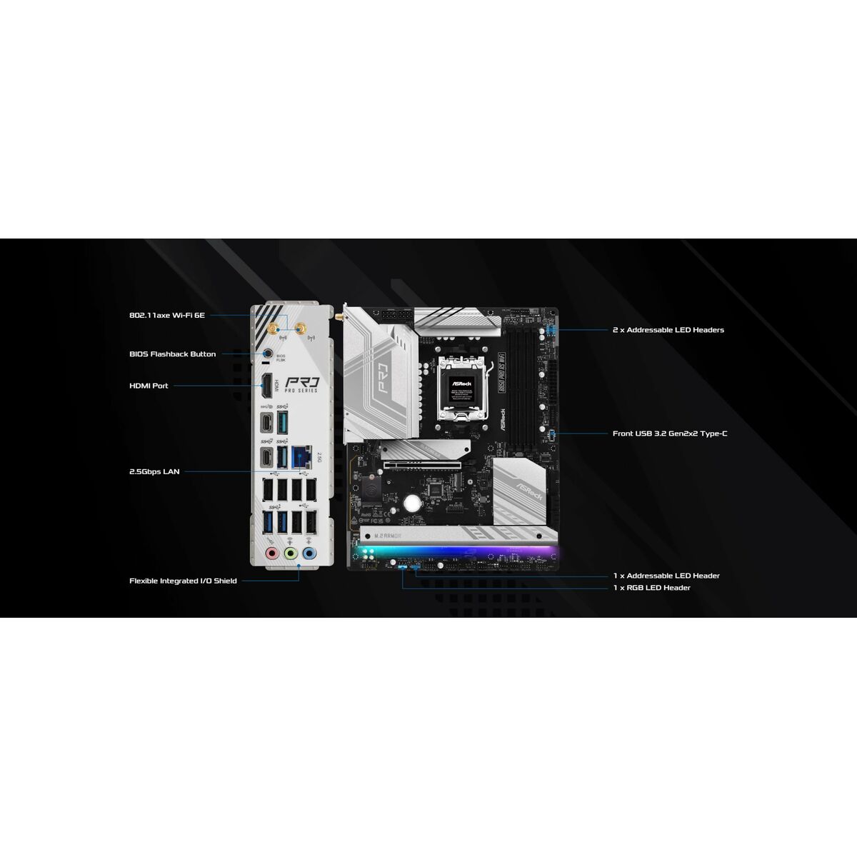 Motherboard ASRock B850 Pro RS WiFi AMD B850 LGA 1151 AMD AM5