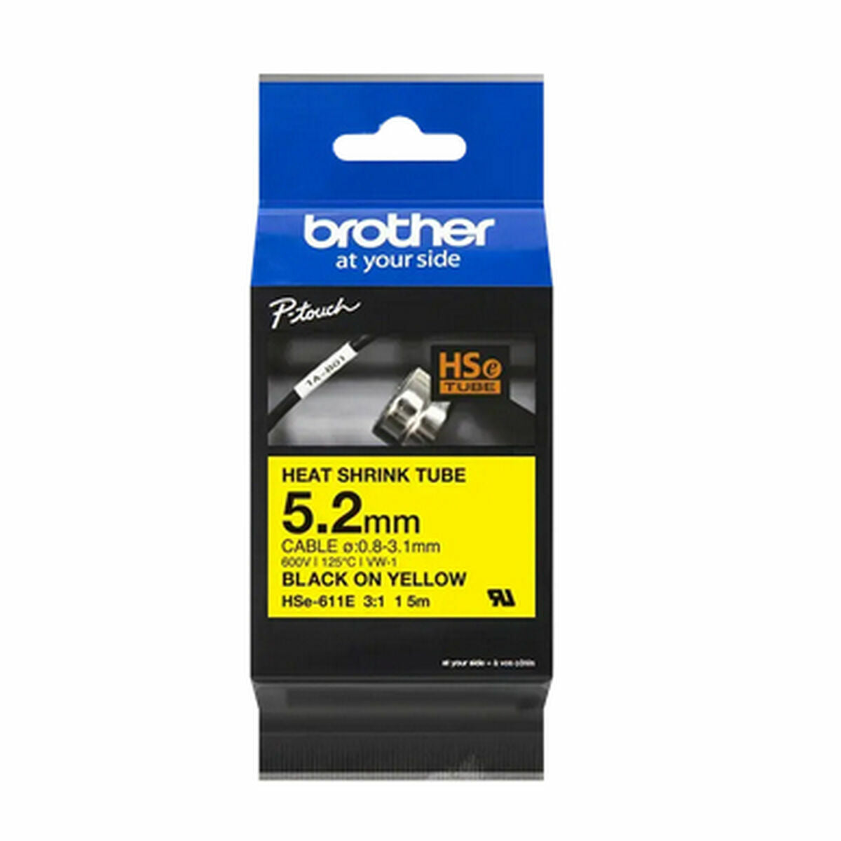 Laminated Tape for Labelling Machines Brother HSE611E Black Multicolour (1 Unit)