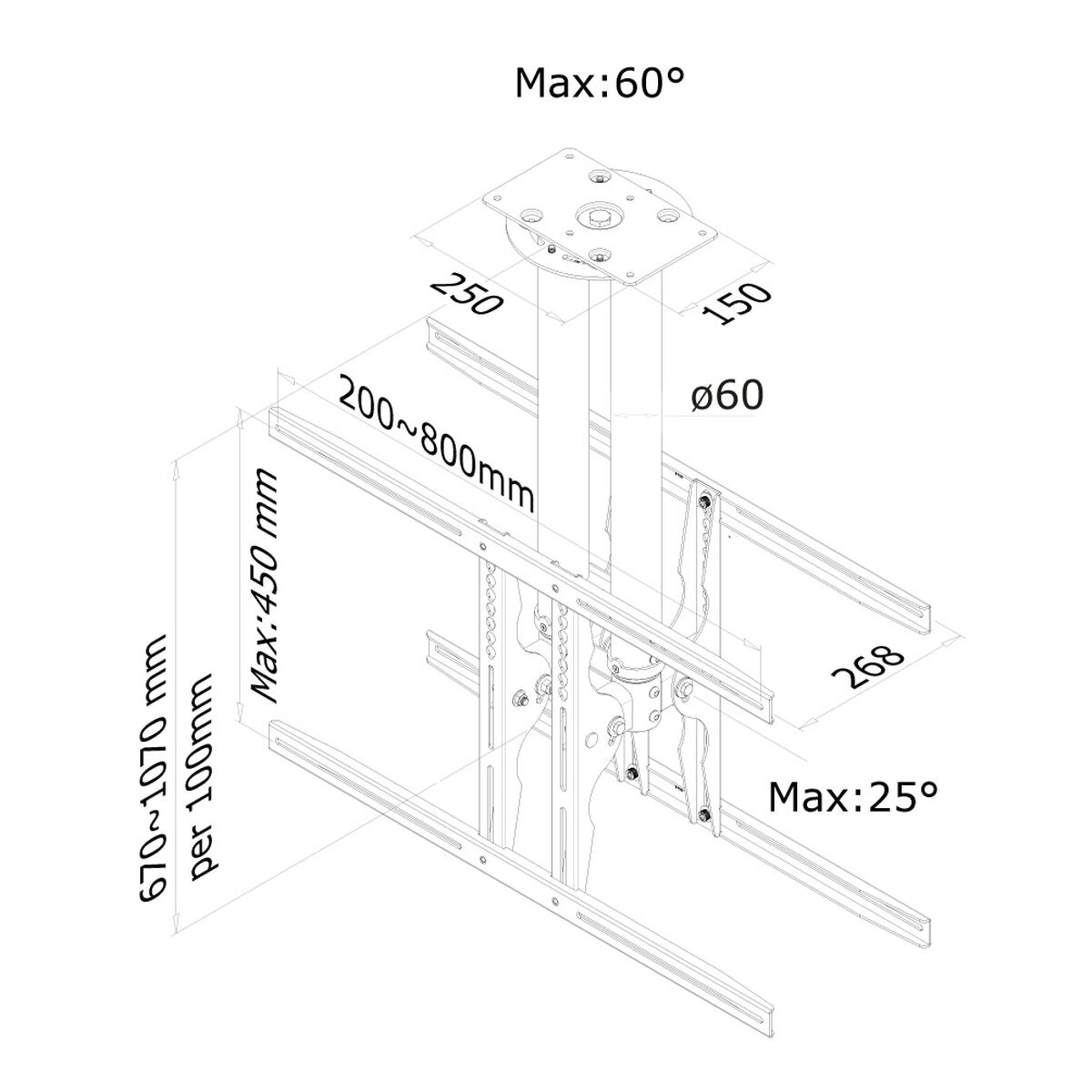 TV Mount Neomounts PLASMA-C100D 75" 37" 50 kg