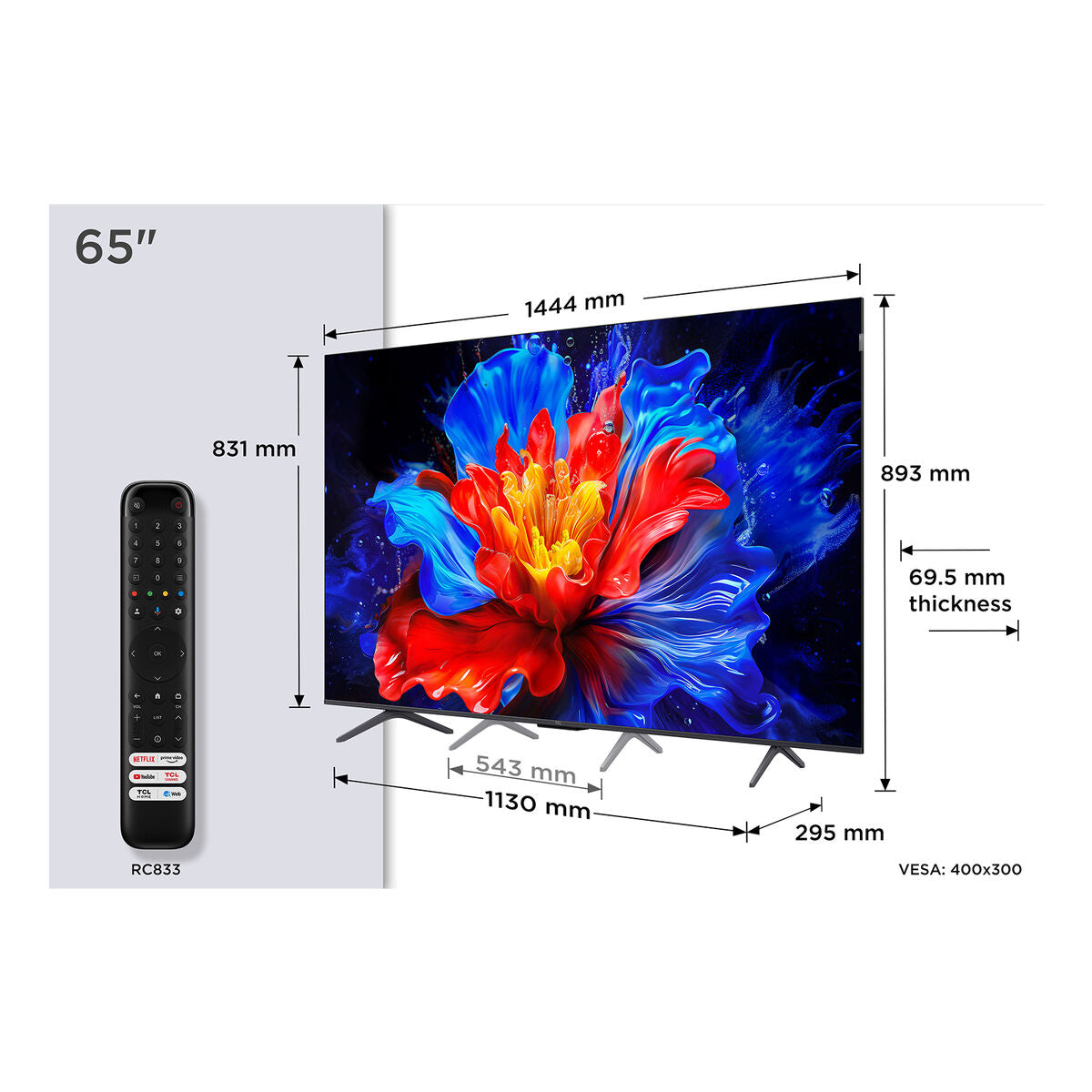 Smart TV TCL 65P89K 65 65" 4K Ultra HD HDR QLED