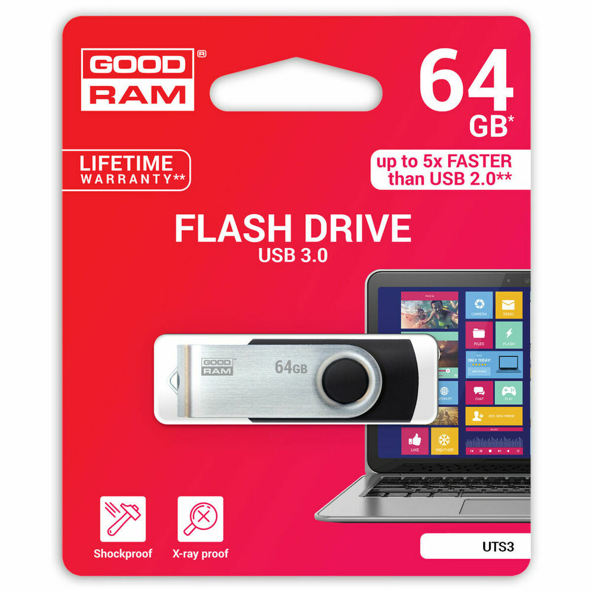 Pendrive GoodRam UTS3 USB 3.1 Black 64 GB