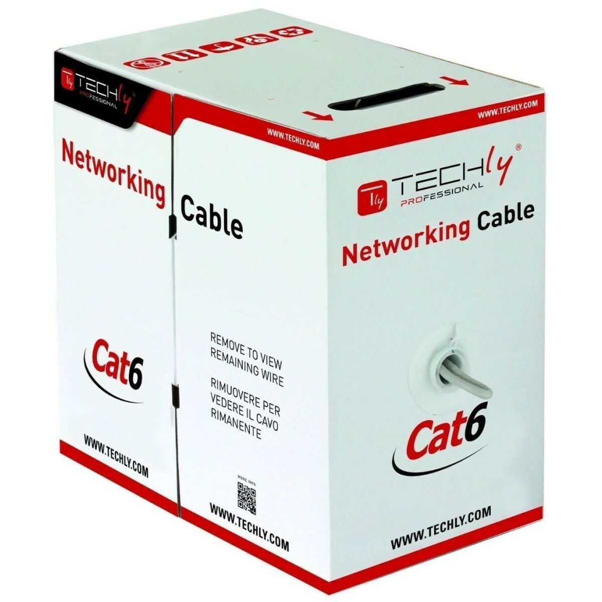 FTP Category 6 Rigid Network Cable Techly 022595 Grey 305 m