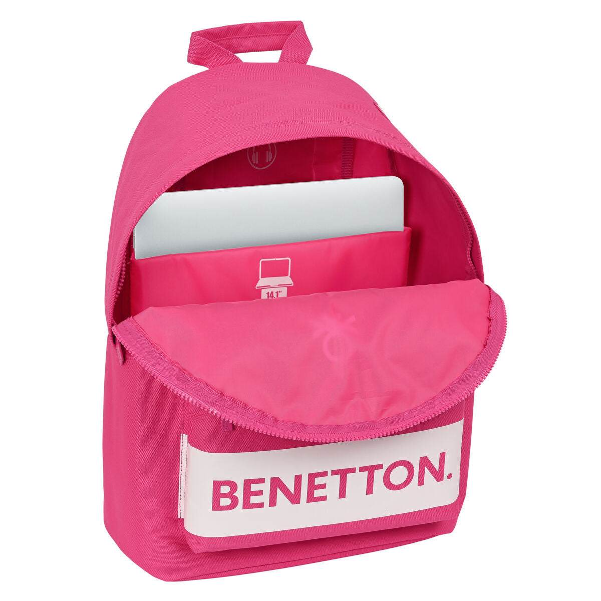 Laptop Backpack Benetton benetton Fuchsia (31 x 41 x 16 cm)