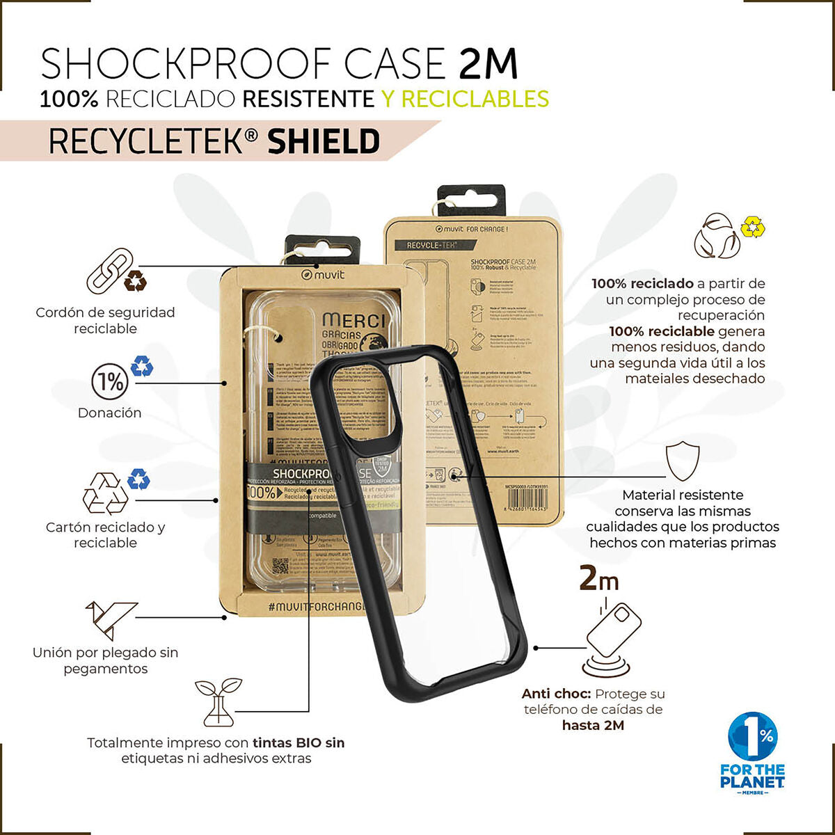 Mobile cover Muvit for Change iPhone 12 Mini Black