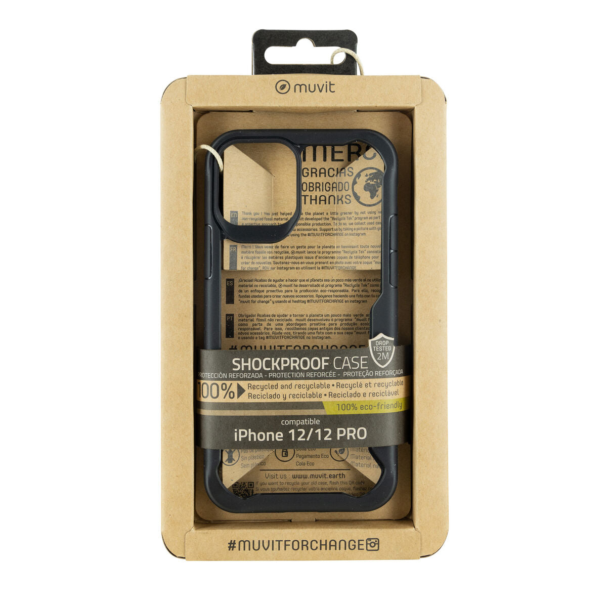 Mobile cover Muvit for Change iPhone 12/12 Pro Black