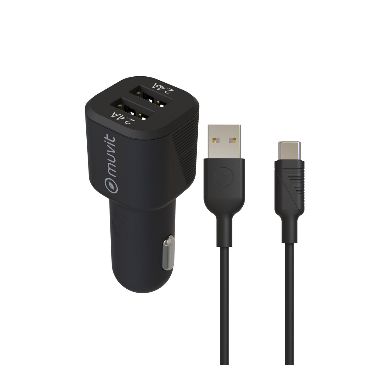 Car Charger Muvit for Change 1,2 m Black