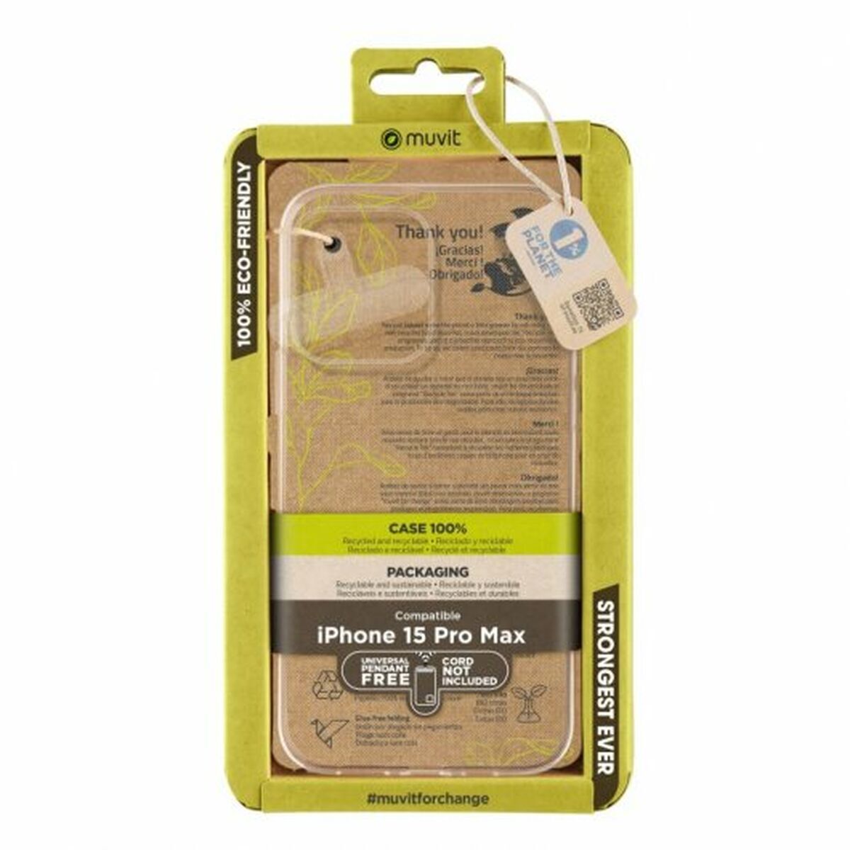 Mobile cover Muvit iPhone 15 Pro Max Clear