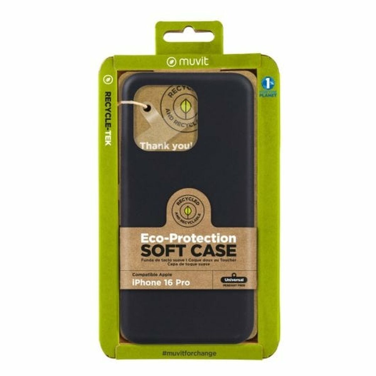 Mobile cover Muvit iPhone 16 Pro Black