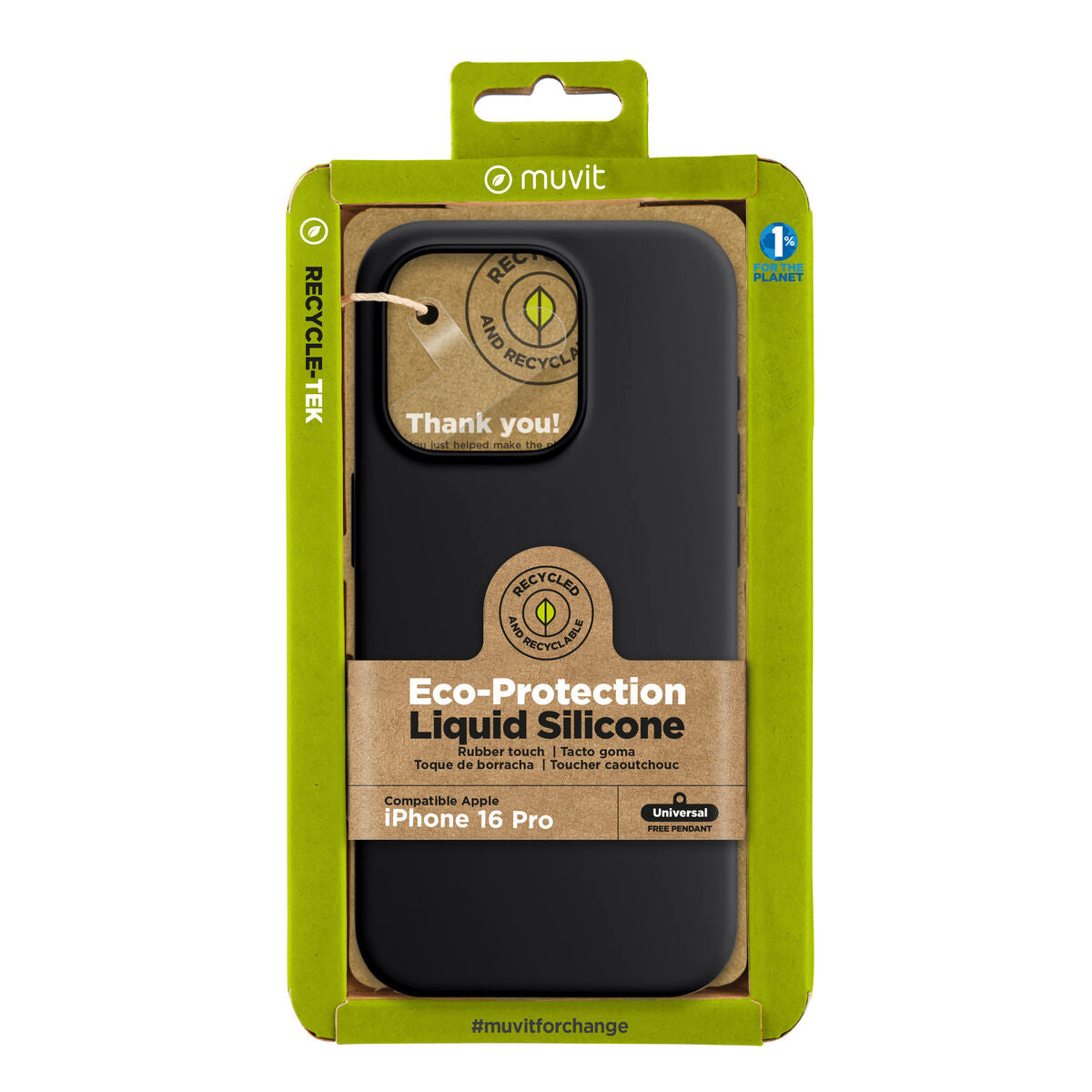 Mobile cover Muvit for Change iPhone 16 Pro Max Black
