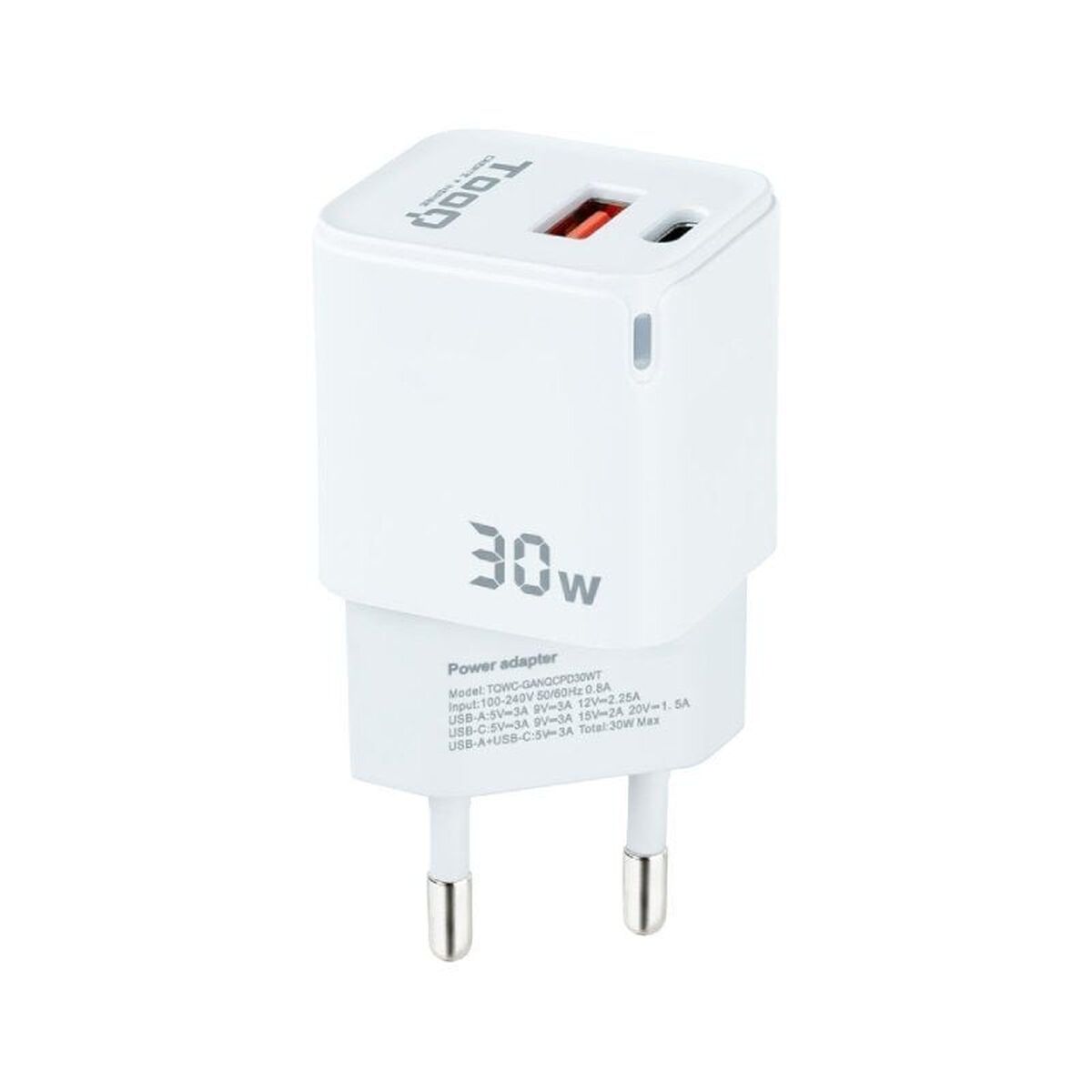 Wall Charger TooQ TQWC-GANQCPD30WT