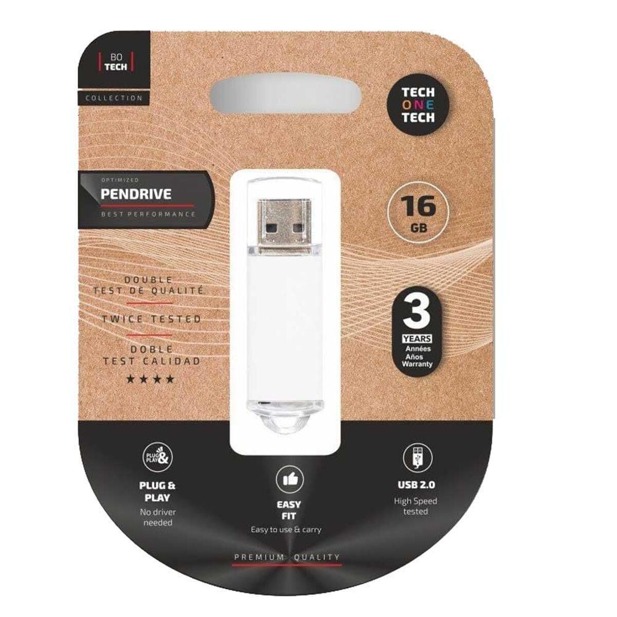 USB stick Tech One Tech Basic White 16 GB