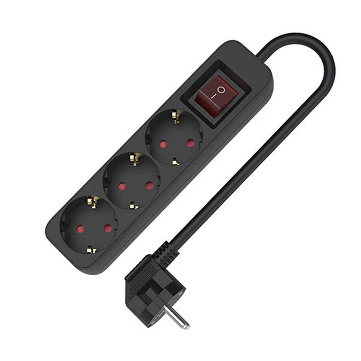 3-socket plugboard without power switch TM Electron TMUAD503SBK Black 3680 W 250 V (1,5 m)