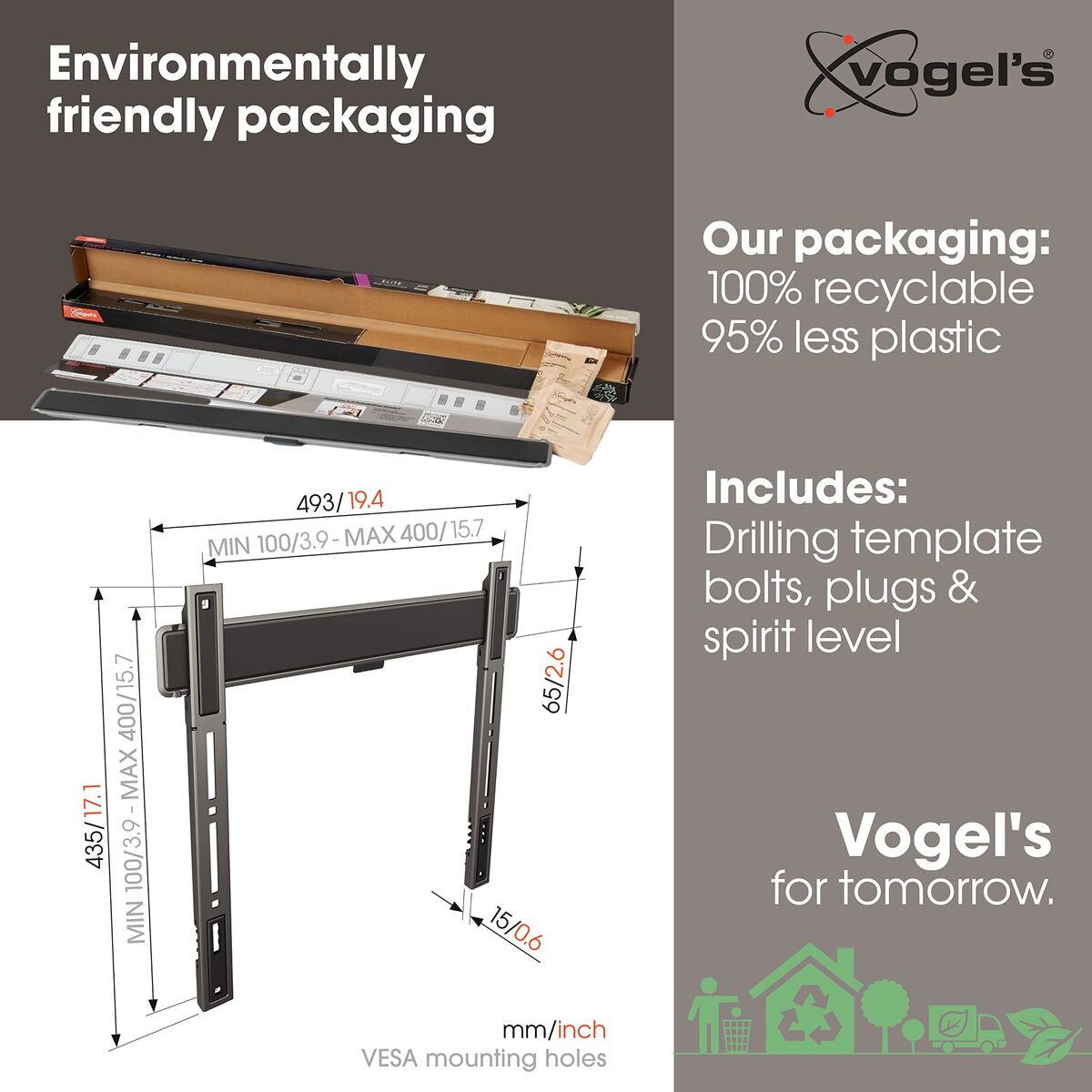 TV Mount Vogel's TVM5405 NEGRO 32" 50 kg