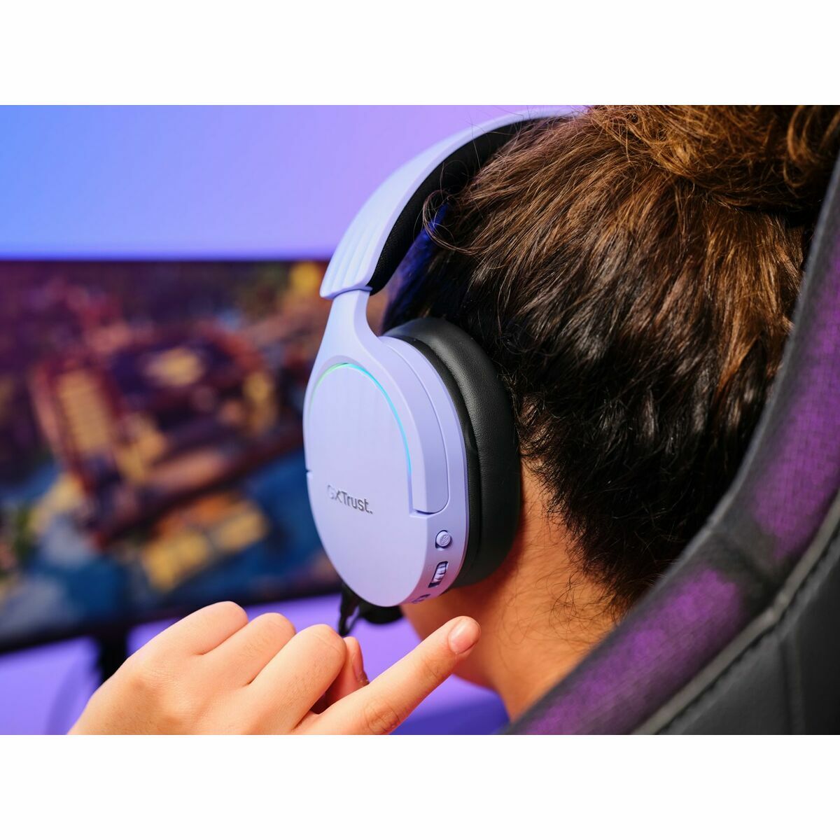 Gaming Headset with Microphone Trust GXT 491 Black Purple