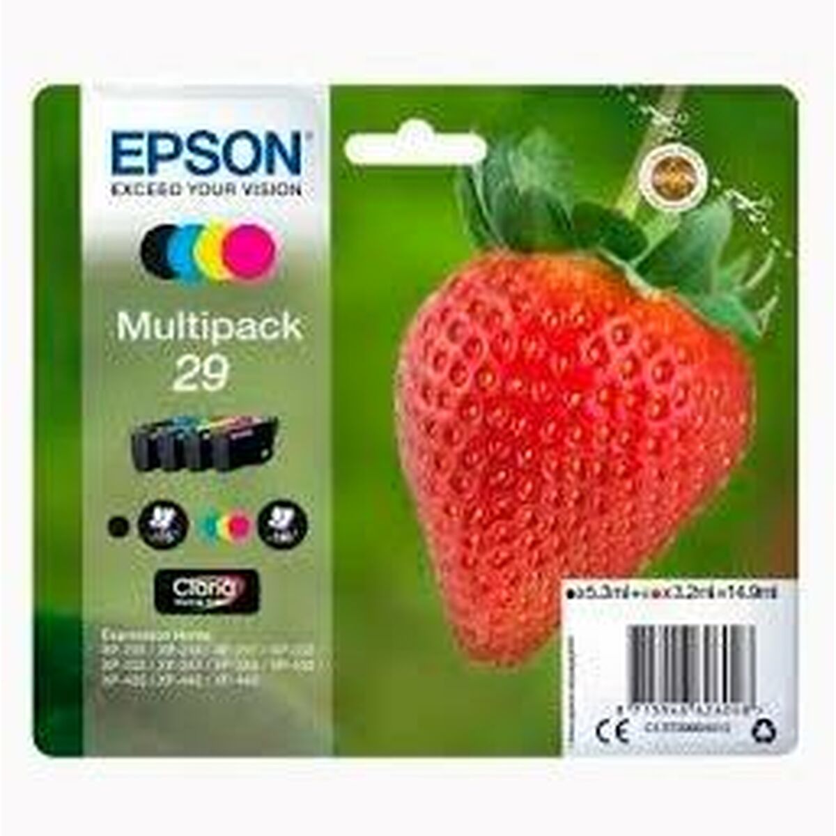 Original Ink Cartridge Epson XP 235 332 335 432 435 Black/Cyan/Magenta/Yellow 4 Pieces (8 Units)