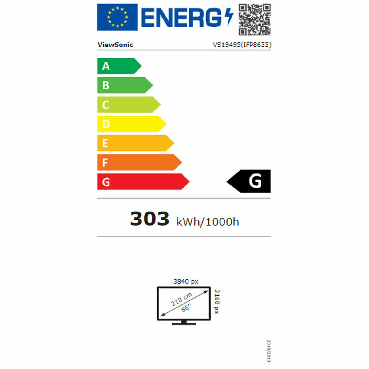 Videowall Monitor ViewSonic IFP8633-G 4K Ultra HD 86"