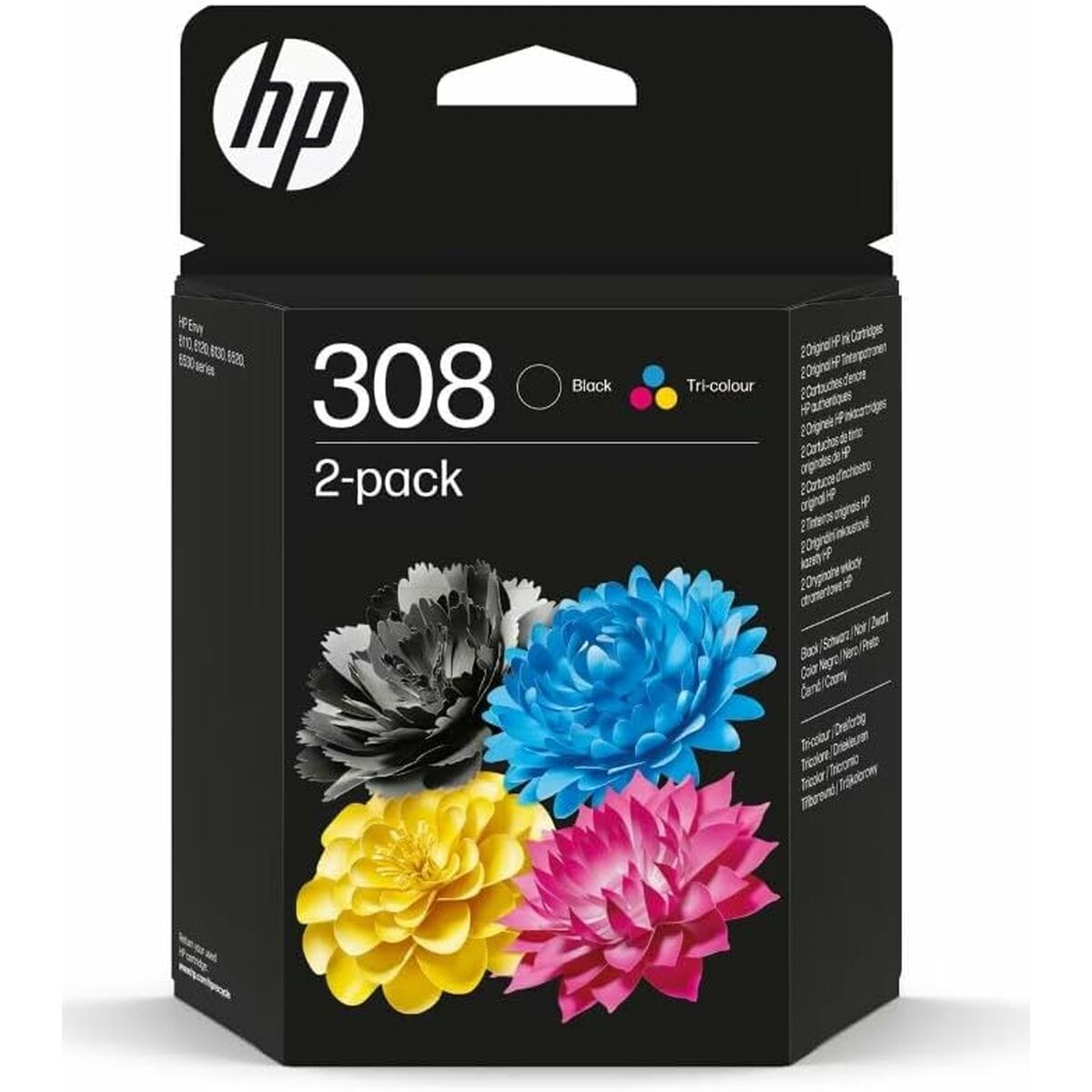 Original Ink Cartridge HP SERIES 6110, 6120, 6130, 6520, 6530 - Nº 308 Black Multicolour