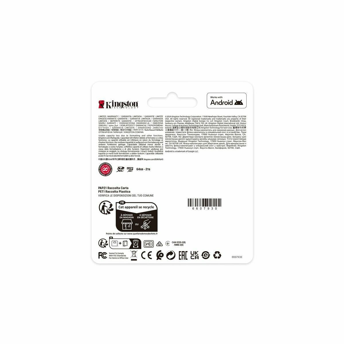 Micro SD Memory Card with Adaptor Kingston CANVAS Select Plus 512 GB