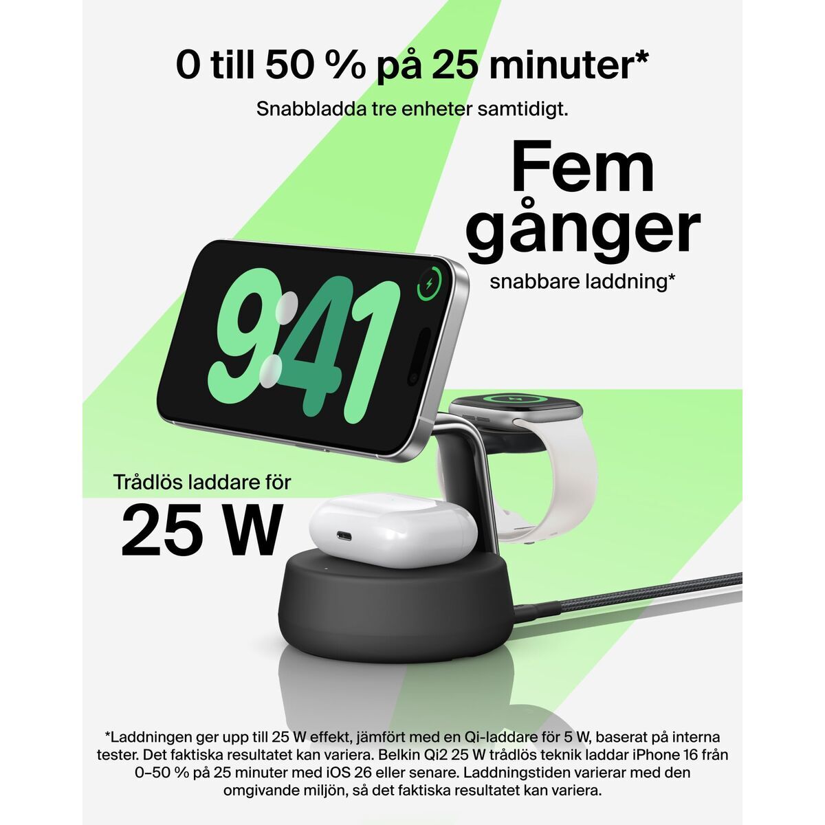 Cordless Charger Belkin WIZ040KQCH Black