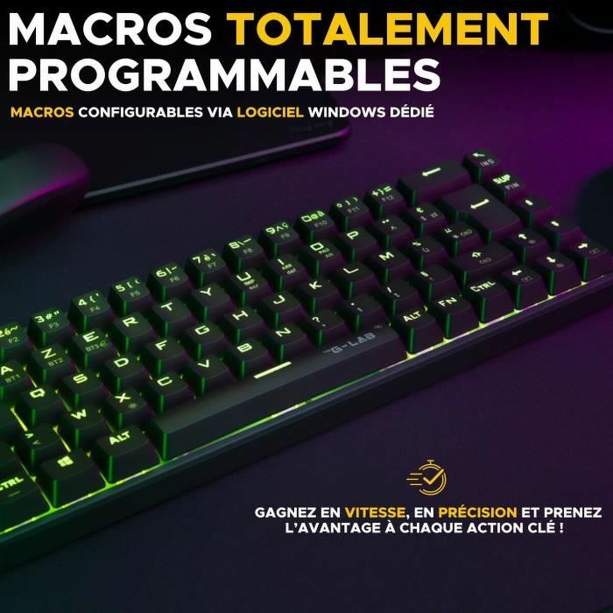 Keyboard The G-Lab KEYZ TITAN Black Azerty French