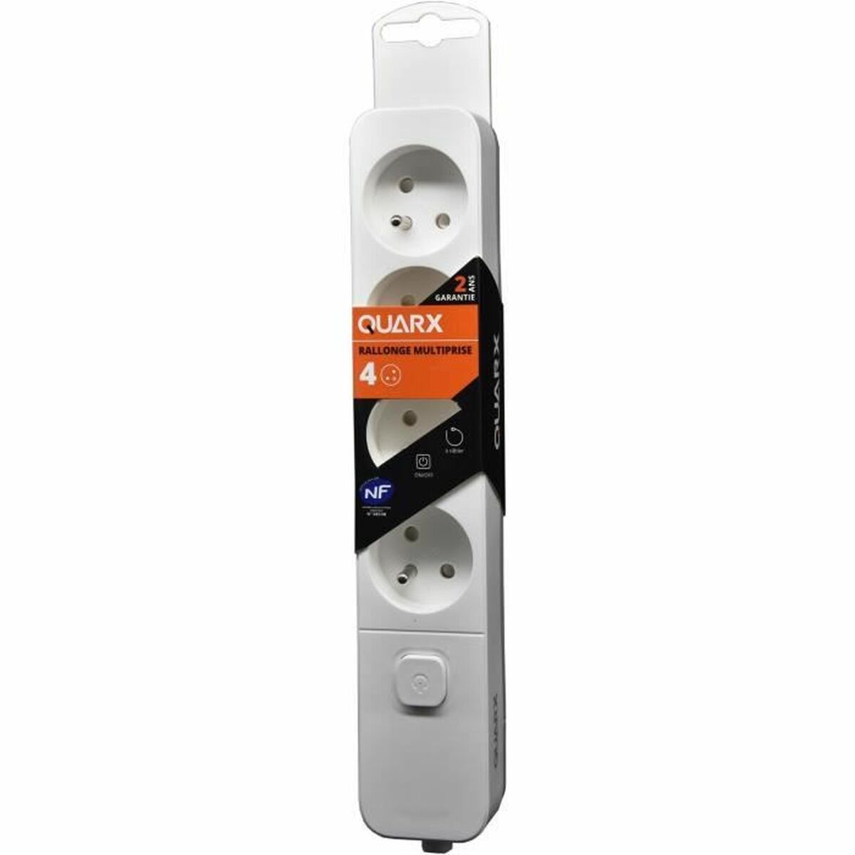 4-socket plugboard with power switch QUARX (1,5 m)