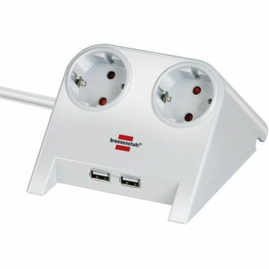 2-socket plugboard without power switch Brennenstuhl 1153520222 3600 W USB x 2 Tablecloth (1,8 m)
