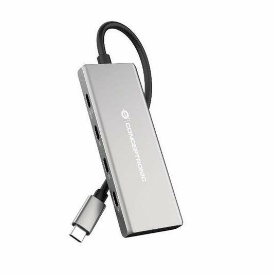 USB Hub Conceptronic 110519707101 Silver