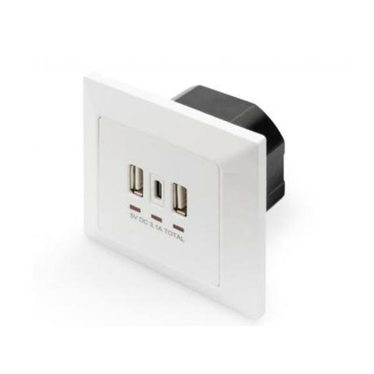 Wall Plug with 2 USB Ports Digitus by Assmann DA-70618 White 14 W