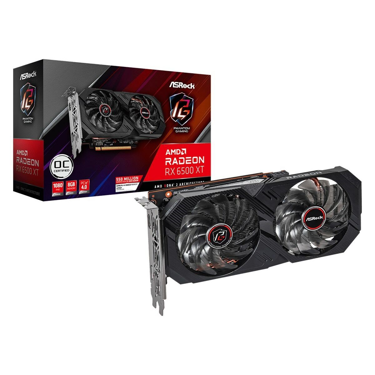 Graphics card ASRock RX6500XT PG 8GO AMD RADEON RX 6500 XT 8 GB GDDR6