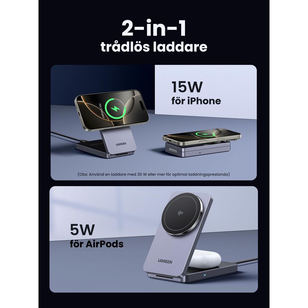 Powerbank Ugreen 45023 Grey 2-in-1