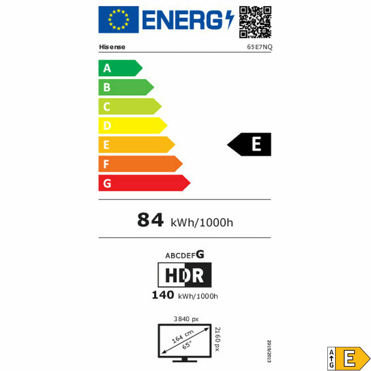 Smart TV Hisense 65E7NQ 65" 4K Ultra HD LED HDR QLED