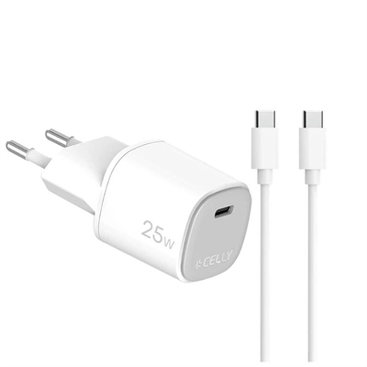 USB Cable Celly UPTC1USBC25WCTC White