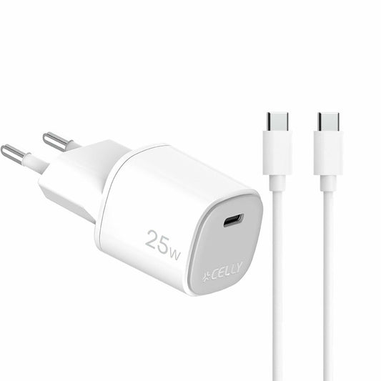 USB Cable Celly UPTC1USBC25WCTC White