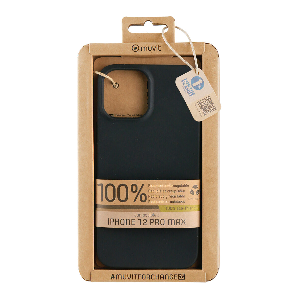Mobile cover Muvit for Change iPhone 12 Pro Max Black iPhone 12 Pro Max