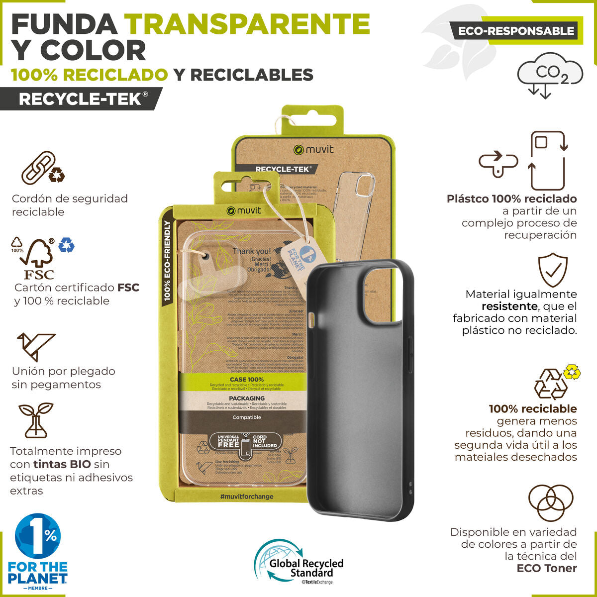 Mobile cover Muvit for Change iPhone 15 Pro Clear