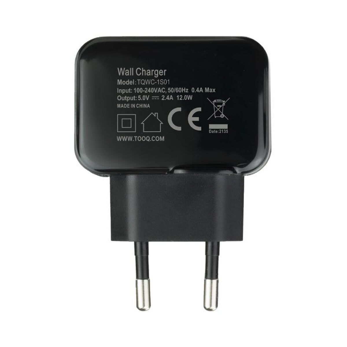 Wall Charger TooQ TQWC-1S01 Black 12 W