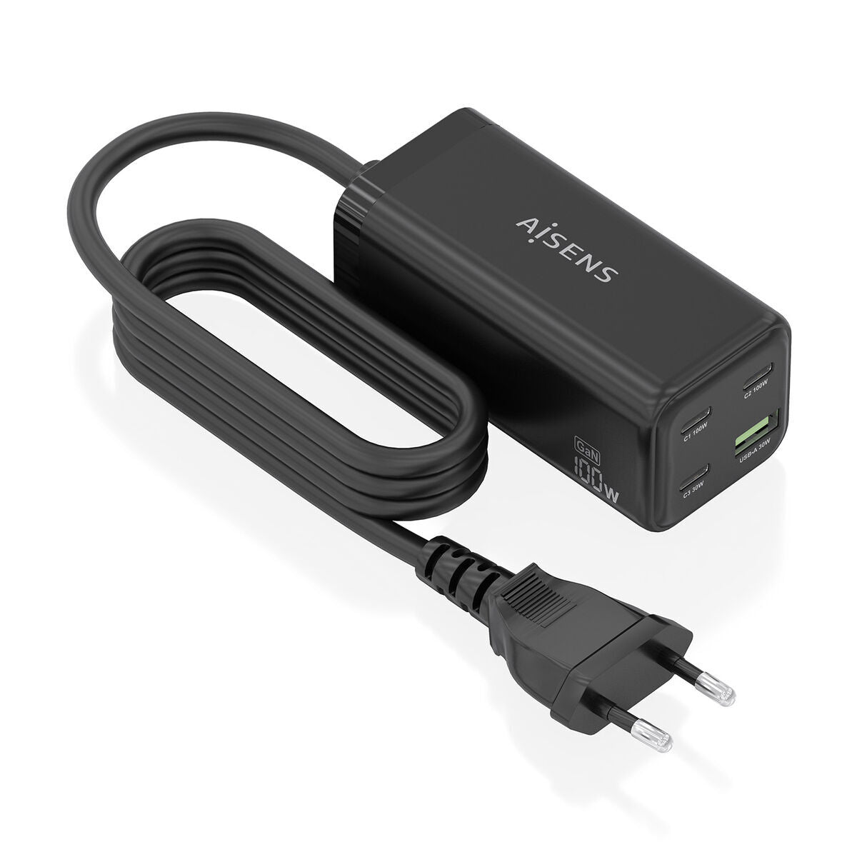 Cordless Charger Aisens ASCH-100W4P054-BK Black 100 W