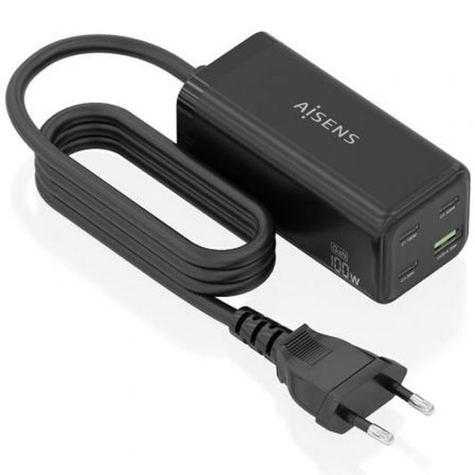 Cordless Charger Aisens ASCH-100W4P054-BK Black 100 W