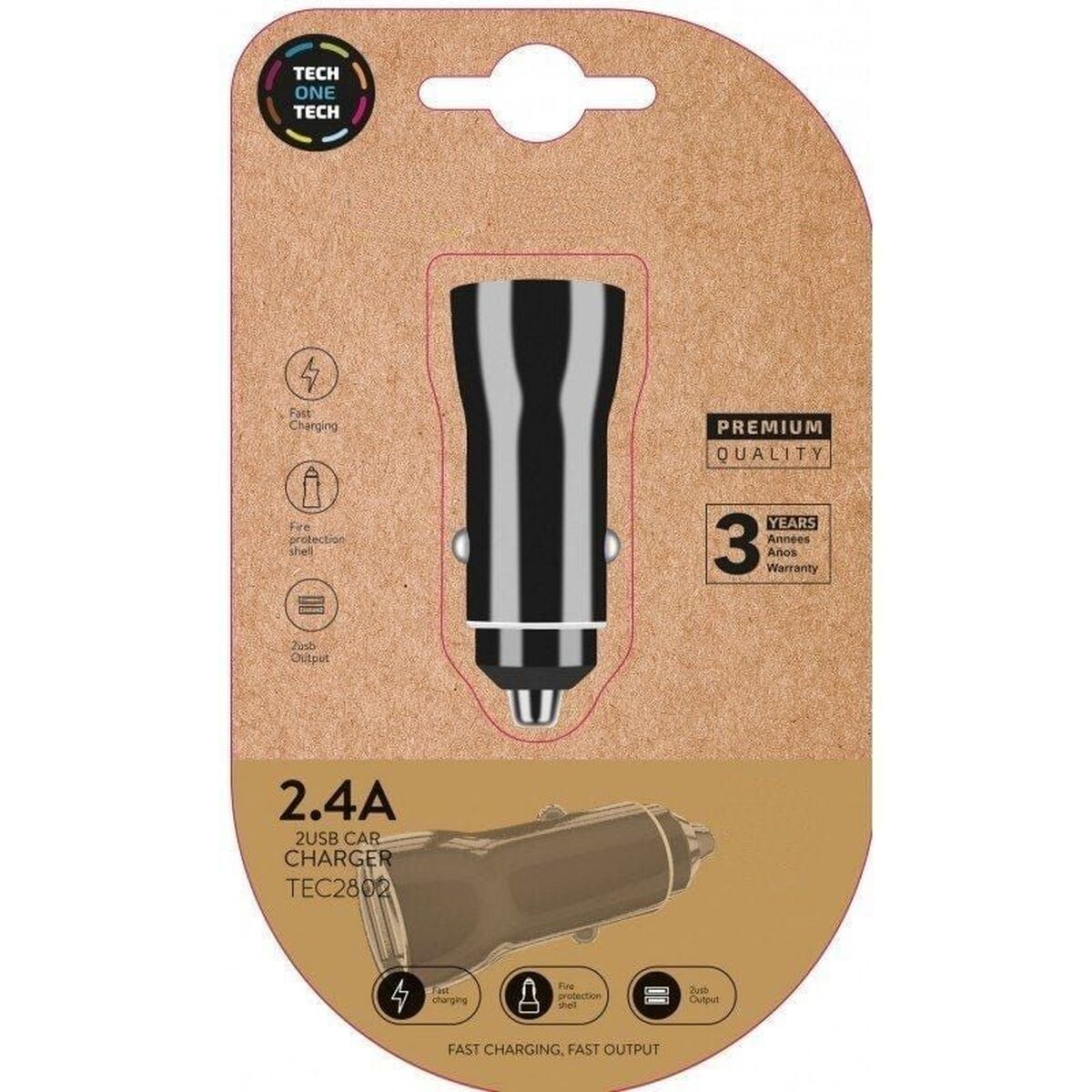 Car Charger Tech One Tech TEC2802 Double USB-C Micro USB