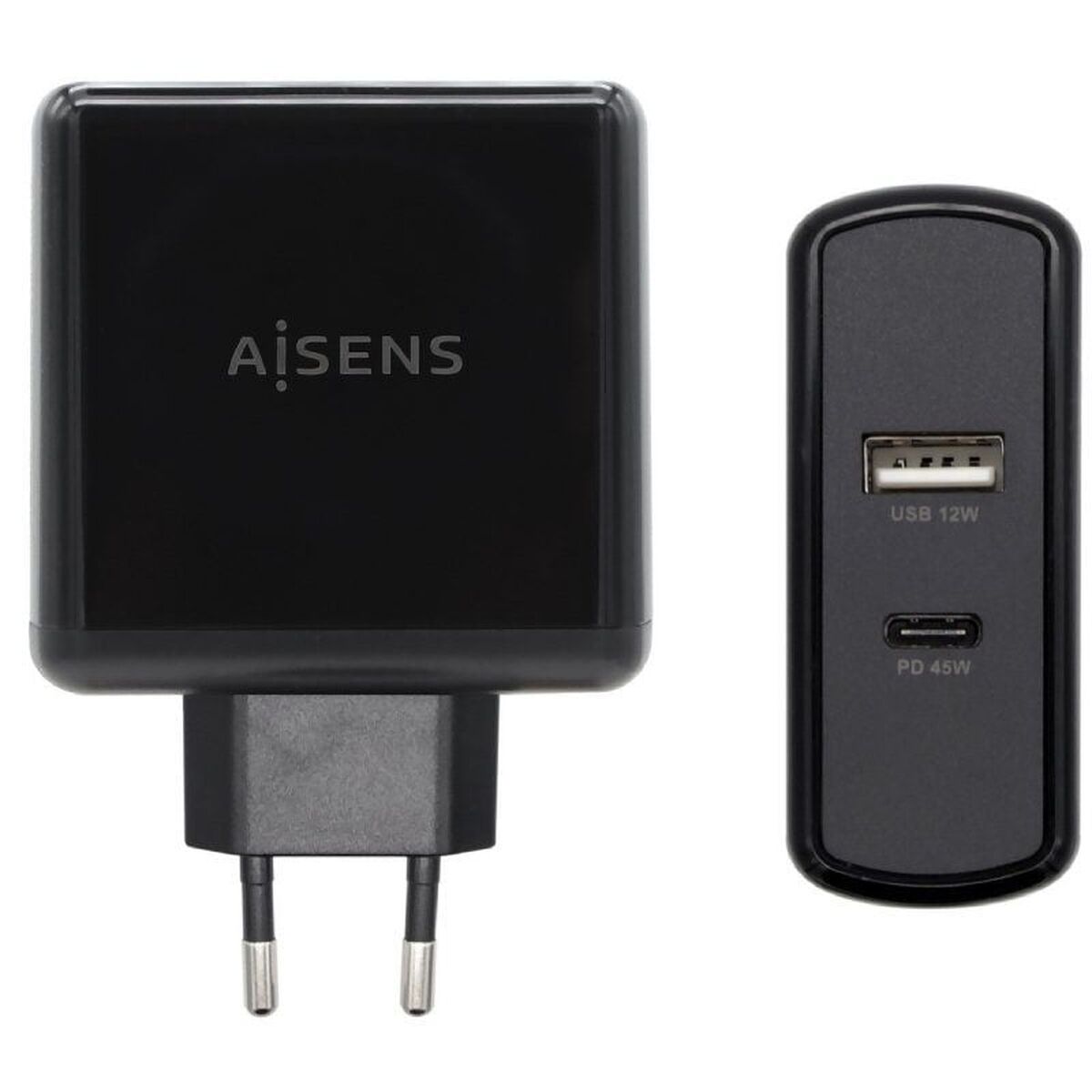 USB Wall Charger Aisens ASCH-2PD45A-BK 57 W Black USB-C