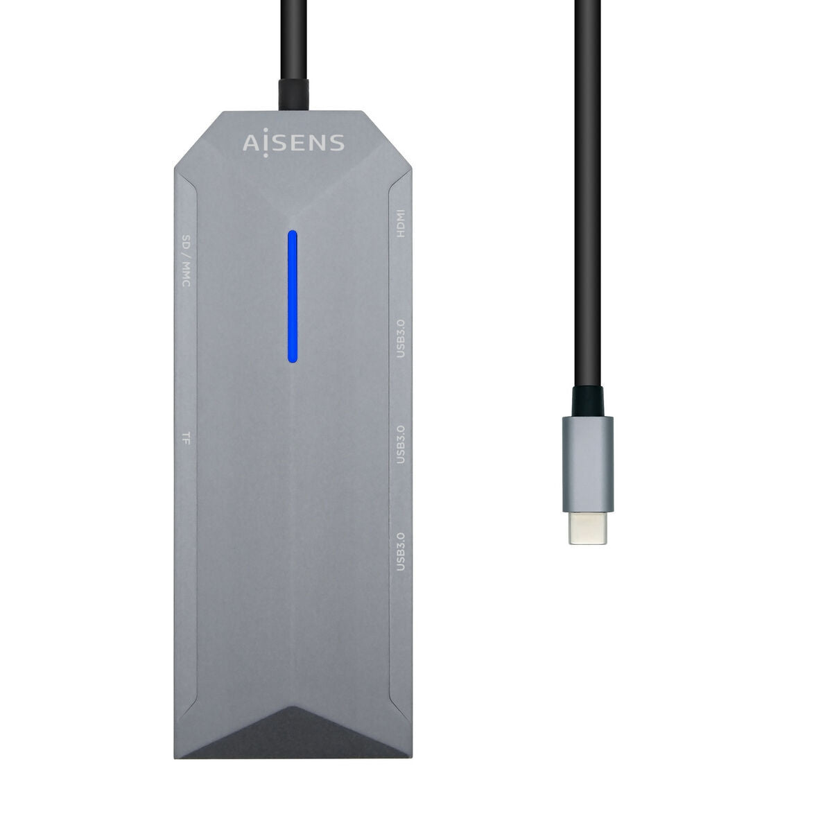 USB Hub Aisens ASUC-8P004-GR Grey 100 W 4K Ultra HD (1 Unit)